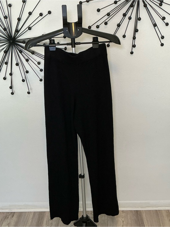 Pants - Black Ribbed Knit Wide Leg Pull On Pants Size Medium